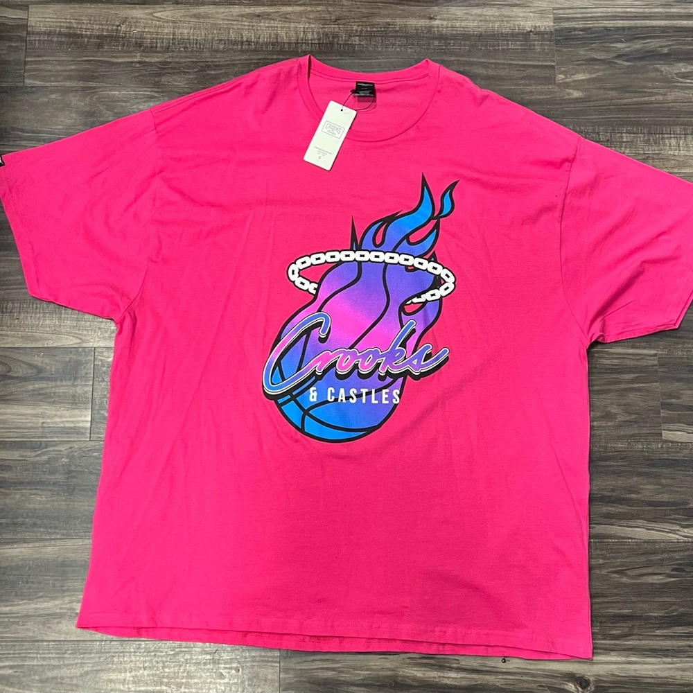 5Xl Men’s Crooks & Castles Pink Graphic T-Shirt new with tags